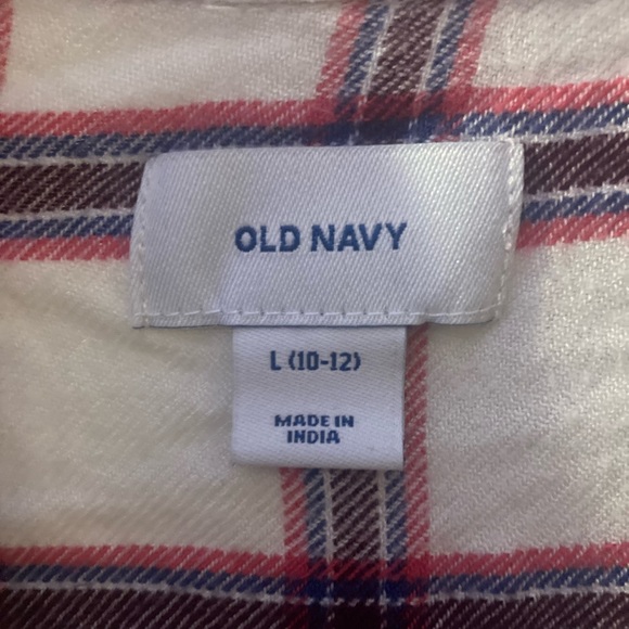 Red and white button up I’m a size large for kids - Picture 2 of 3